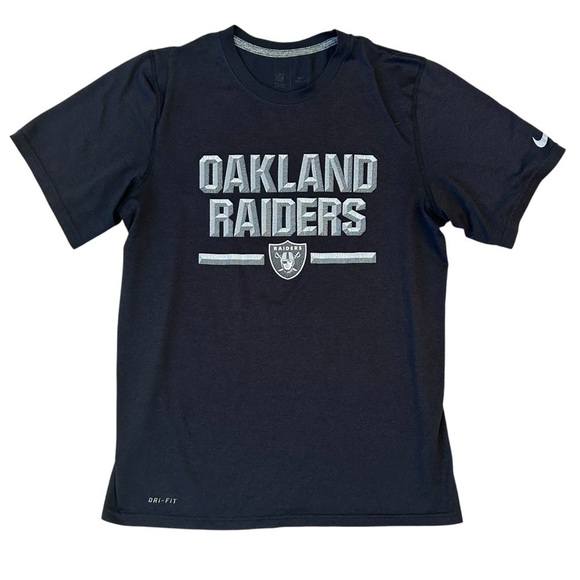 Nike Vintage Oakland Raiders Black Short Sleeve Tee - Picture 1 of 4